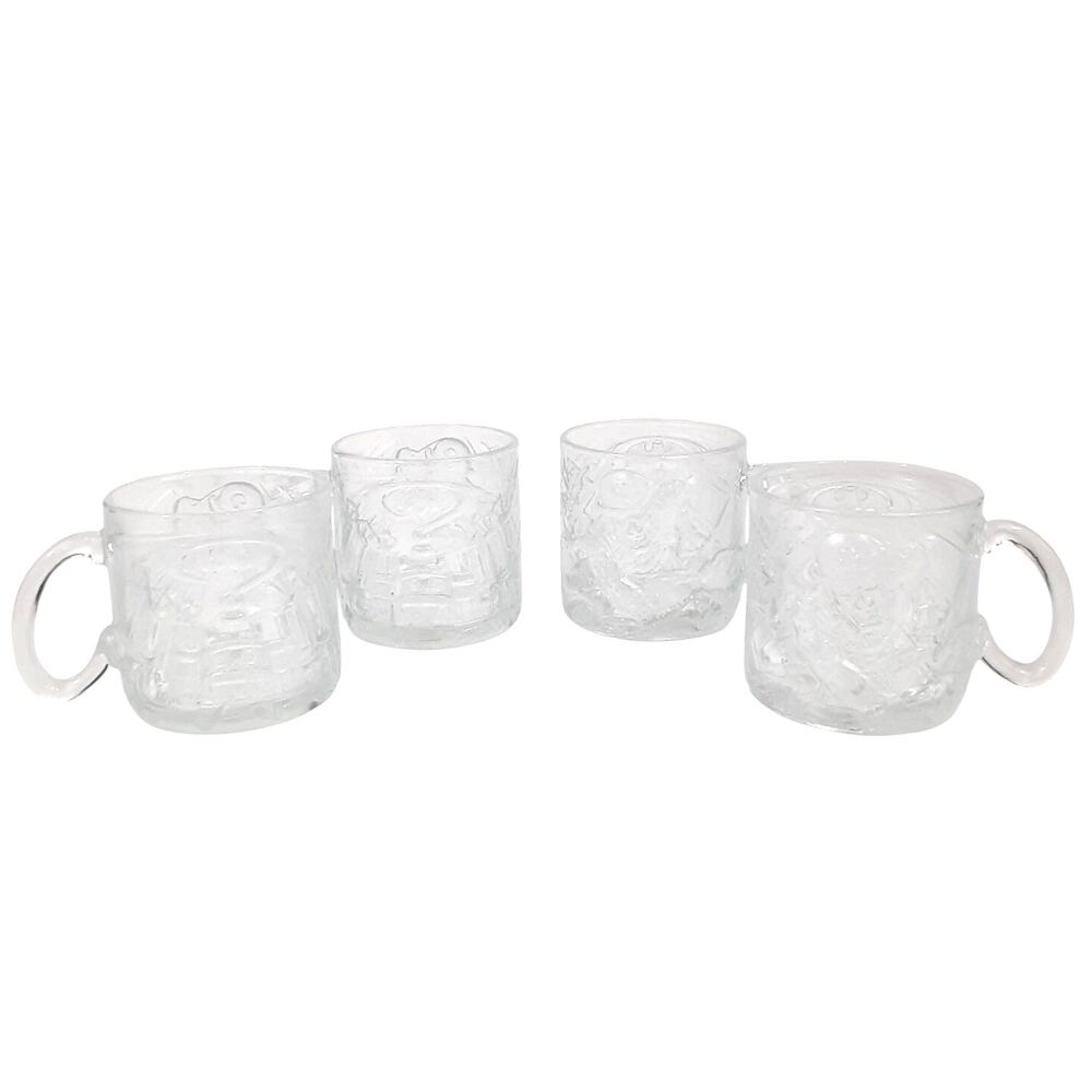 VTG 1995 McDonalds DC Comics Batman Forever Promo Glass Mugs 4pc Set USA Made